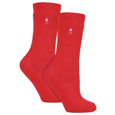 Image of HEAT HOLDERS 2 Pack Ladies Thermal Socks Warm Winter for Womens Original (4 8, Red)