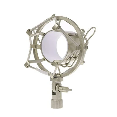 Image of Etopars Microphone Shock Mount Mic Anti Vibration Suspension Studio Holder Clip 50mm for 48mm 60mm Diameter Condenser Silver