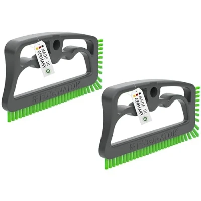 Image of FUGINATOR® Grout Brush Bundle 2 Brushes in Grey/Green Cleaning for Joint Bathroom, Toilet, Kitchen etc. Wall and Floor Tiles Handy Grouts