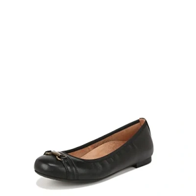 Image of Vionic Women&#039;s Delanie Ballet Flat, Black Leather, 3.5 UK