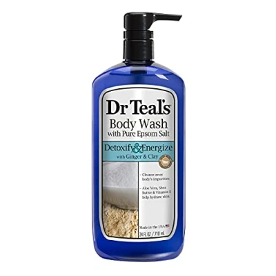 Image of Dr Teal&#039;s Pure Epsom Salt Body Wash Detoxify &amp; Energize with Ginger Clay 710 ml