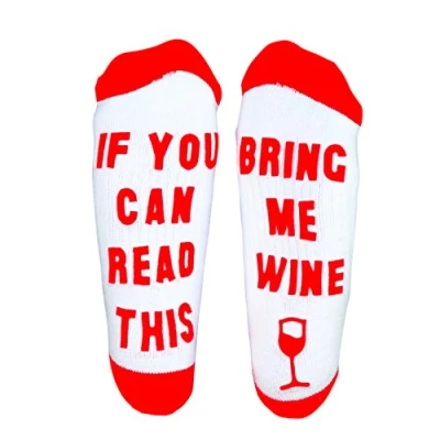 Image of Addcore Bring Me Wine Socks Fashion for Women or Men, Funny Casual Sports Ankle Socks.