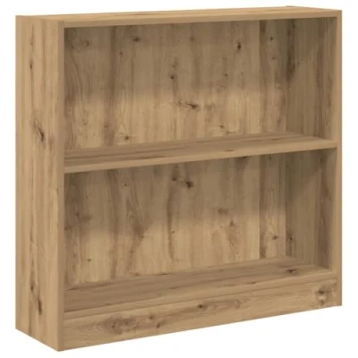 Image of vidaXL Bookcase Artisian Oak Engineered Wood Storage Cabinet Freestanding Bookshelf 80 x 24 176 cm Living Room, Bedroom, Hallway
