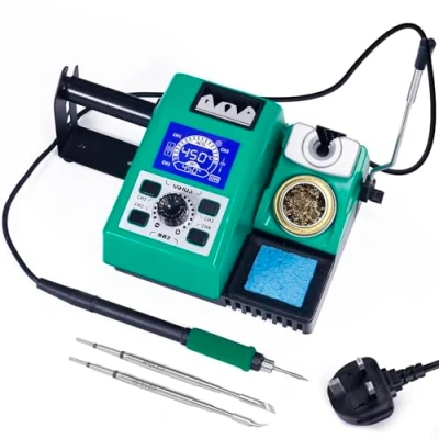 Image of YIHUA 982 Precision Soldering Iron Station Kit with Digital LCD Display, 210 Tip Cartridge Compatible, Solder Wire Dispenser and, 4 Memory Channels, Auto Shutdown, Rapid Heating