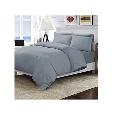 Image of Excellent Hotel Quality King Grey Fitted Sheet 400TC Egyptian Cotton Cover Bedding Set Size,