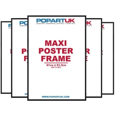 Image of Grindstore Accessories 5 Pack Gloss Black Maxi Poster Frame 61x91.5cm