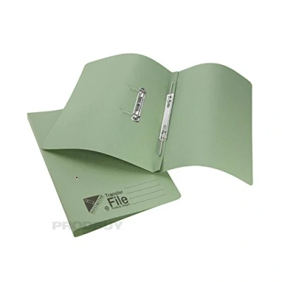 Image of [10 Pack] Office Green Foolscap Transfer Spring Files 285gsm 32mm Capacity