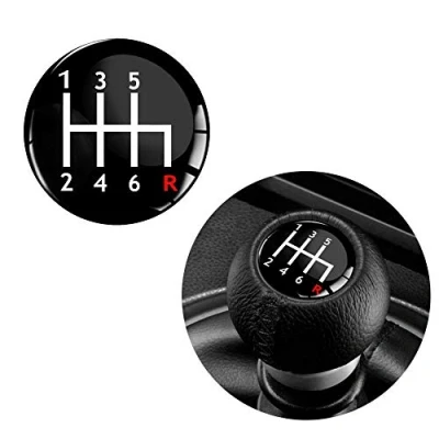 Image of Biomar Labs® 1 x 3D Silicone Shift 6 Speed Gear Lever Knob Cover Sticker Decal Diameter 30mm Emblem Auto Tuning S 58