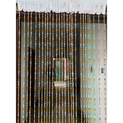 Image of ZiDeTang Acrylic Beaded Door Curtain Décor Tassel Room Divider (Orange, 100cm by 195cm)
