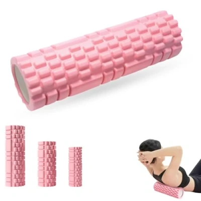 Image of Foam Roller LULUWA Yoga Exercise Rollers for Deep Tissue Muscle Massage Trigger Point Muscles Therapy (45 x 14cm, Pink)