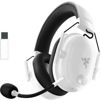 Image of Razer BlackShark V2 Pro (2023) for PC Premium Wireless E Sports Headset (HyperClear Super Wideband Mic, TriForce Titanium 50 mm Driver, Bluetooth, Up to 70hrs Battery) White