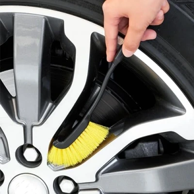 Image of Car Wheel Brush for Rims, Brushes Cleaning Wheels, Scrubbing Nylon Bristles, Portable Alloy Cleaner Tire Rim Detailing