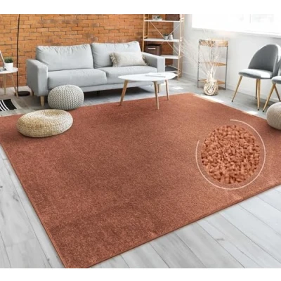 Image of Paco Home Living Room Rug Plain Simple and Modern Short Pile, Various Sizes colours, Size:60x100 cm, Colour:Navy blue