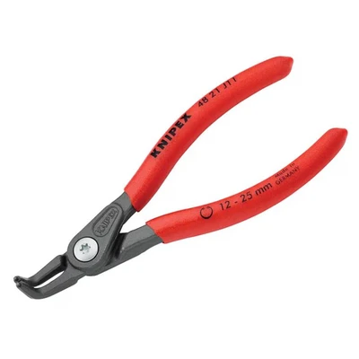 Image of Knipex Precision Circlip Pliers for internal circlips in bore holes grey atramentized, with non slip plastic coating 130 mm 48 41 J11