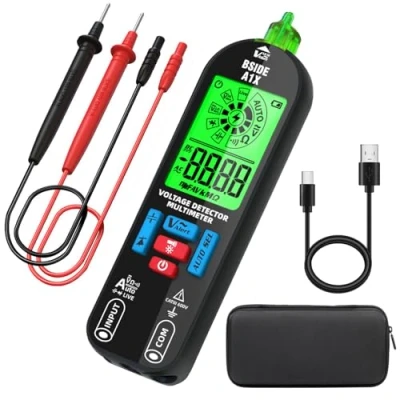 Image of BSIDE A1X Smart Digital Multimeter Mini Non Contact Voltage Detector Rechargeable with Adjustable Sensitivity ID Pointer Auto Range Continuity Ohm Frequency Tester Capacitance Diode Meter