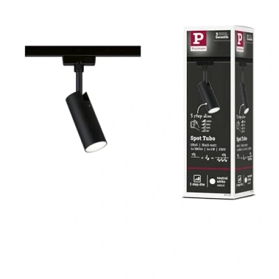 Image of Paulmann 95598 3 Step Dim Tubo URail LED individual spot 170lm 4W 4000K dimmable 230V black matt rail system