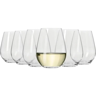Image of Maxwell &amp; Williams Vino Set Of 6 400Ml Stemless White Wine Glasses Gift Boxed