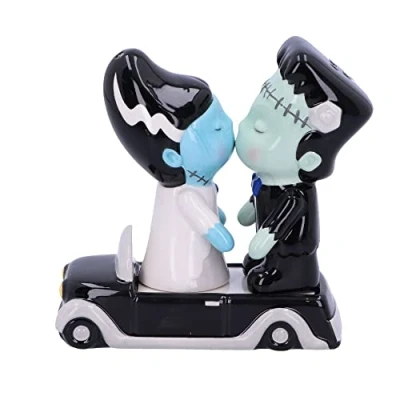 Image of Nemesis Now Made for Each Other Salt and Pepper Shakers, Black, 11.4cm, Ceramic