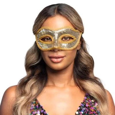 Image of Boland Venetian Sequin Eye Mask for Costumes, Carnival, Theme Party and Halloween