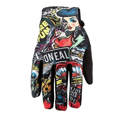 Image of O&#039;Neal Cycling Glove Motocross MX MTB DH FR Downhill Freeride Durable, flexible materials, ventilated palm Matrix Youth Crank Kids Black Size XL