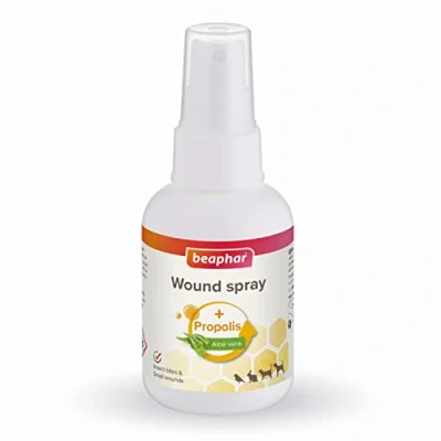 Image of Beaphar Wound Spray For Pets Aids Healing of Wounds Supports Skin Recovery Cleans &amp; Soothes Natural Ingredients Cats, Dogs, Small Animals 75 ml