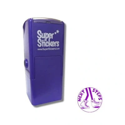 Image of Superstickers Teacher Stamp Next Steps Design Violet Ink Self Inking Education Stamper For Marking 23 x 23mm