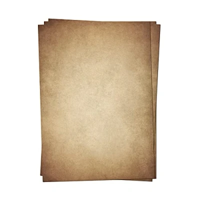 Image of PRESENTOU Writing Paper Printed on Both Sides 120 g Motif Certificate Menu Love Letter (Vintage Dark, 50 Sheets)