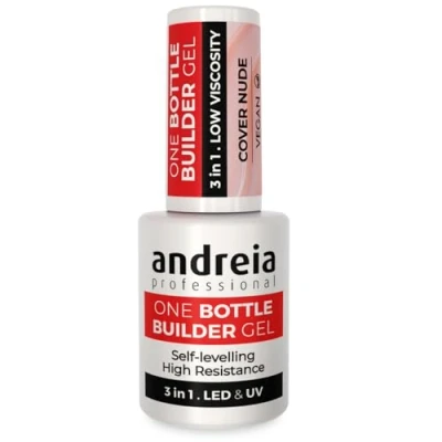Image of Andreia Professional Gel Builder Nail Construction Triphasic 3 in 1 Low Viscosity LED &amp; UV a Bottle Extension Self Levelling High Resistance Colour Cover Nude 14 ml