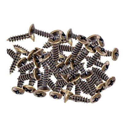 Image of Colcolo 50x Metal Pickguard Mounting Screws Scratch Plate for ST SQ Accs, Bronze 3x12mm