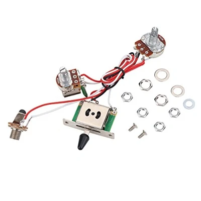 Image of Pre Wired Guitar Harness Kit 3 Way Switch Tone Volume 500K with 0.94 Inch Base
