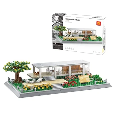 Image of Architectural Model to Build with Building Blocks. Farnsworth House