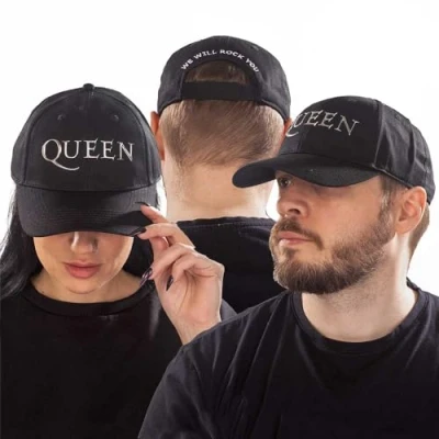 Image of Queen Baseball Cap We Will Rock You Chrome Logo Official Black Adjustable One Size