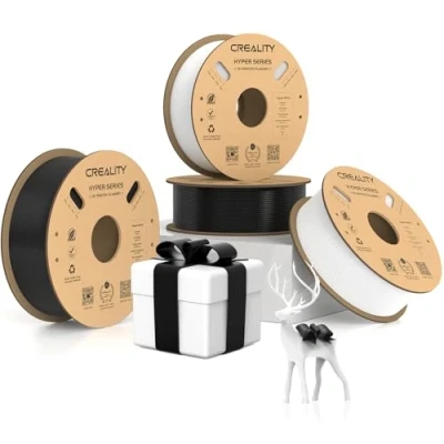 Image of Creality Hyper PETG Filament, Black+White Filament 1.75mm 4KG, 3D Printer Dimensional Accuracy +/ 0.03mm, Printing Materials for Most Printers