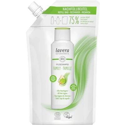 Image of lavera Refill bag Shampoo Family without silicone Gentle cleansing &amp; freshness vegan natural cosmetics 500 ml