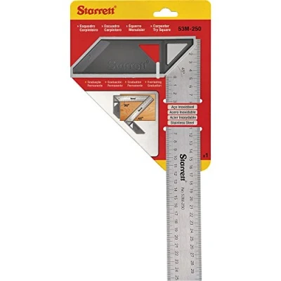 Image of Starrett K53M 200 S Carpenters Try Square for Woodworking 200mm Metric Set
