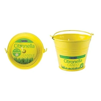 Image of Outdoor Citronella Bucket Scented Candle Yellow By Chatsworth