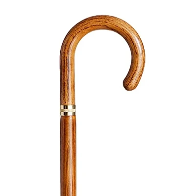 Image of S &amp; B Wooden Walking Stick, Lightweight 0.3 kg, Beech Wood, Handmade in Spain, 92 cm
