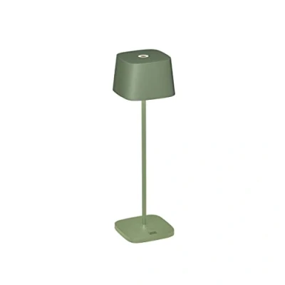 Image of Konstsmide Rechargeable Battery Operated Cordless Table Lamp Touch Control Dimmer and 2 Colour Modes USB Charging Dock Included Powered Light for Indoor or Outdoor Use, Green