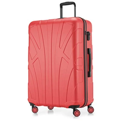 Image of Suitline Hardshell Suitcase, Travel Luggage, TSA, 76 cm, Approx. 96 liters, 100% ABS mat, Coral