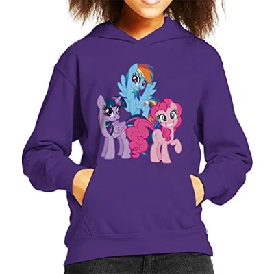 Image of My Little Pony Friendship is Magic Trio Kid&#039;s Hooded Sweatshirt Purple