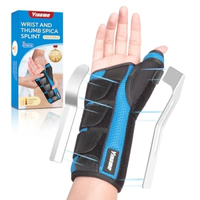 Image of YiYame Wrist and Thumb Support, Spica Splint, De Quervain&#039;s Carpal Tunnel Splint with Support for Arthritis, Tendonitis, Trigger Thumb, Fractures, Injuries, Right S