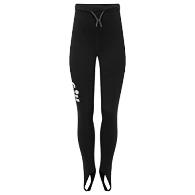 Image of Gill Junior Hydrophobe Thermal Leggings Water Repellent &amp; 50+ UV Sun Protection Watersport Paddleboard Kayaking Surfing SUP Black