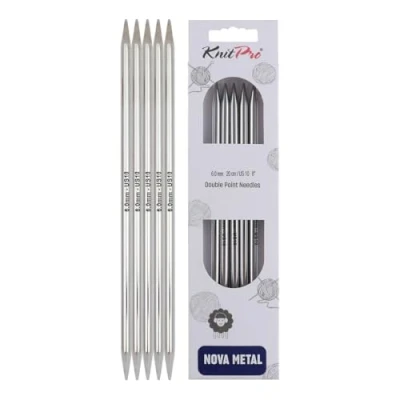 Image of KnitPro 20 cm x 6 mm Nova Double Pointed Needles, Silver