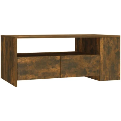 Image of vidaXL Coffee Table Smoked Oak 102x55x42 cm Engineered Wood