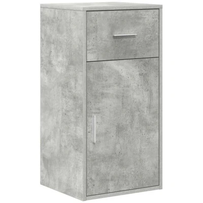 Image of vidaXL Grey Storage Cabinet Concrete Engineered wood, veneer
