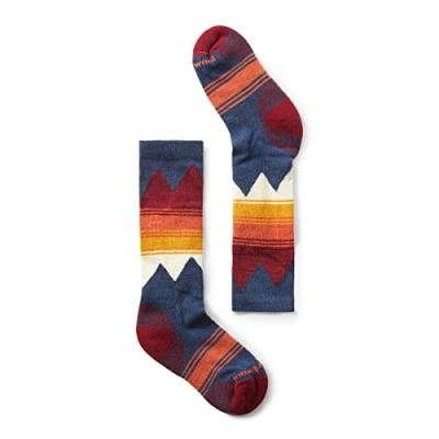 Image of Smartwool Unisex Kids Ski Light Cushion OTC Socks, ALPINE BLUE, XS EU