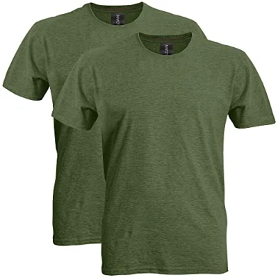 Image of Gildan Unisex&#039;s Softstyle Cotton T Shirt, Style G64000, Multipack, Heather Military (2 Pack), XXL (Pack of 2)
