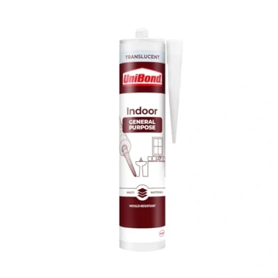 Image of UniBond General Purpose Indoor Seleant, Mould Resistance, Translucent Silicone Sealant, 1x272g Cartridge