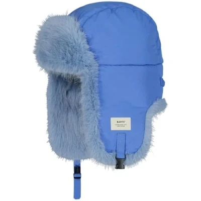 Image of Barts Womens Hawka Bomber Trapper Hat Faux Fur Adjustable Ear Flaps Blue