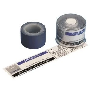 Image of St John Ambulance 2.5 cm Blue Detectable Waterproof Tape